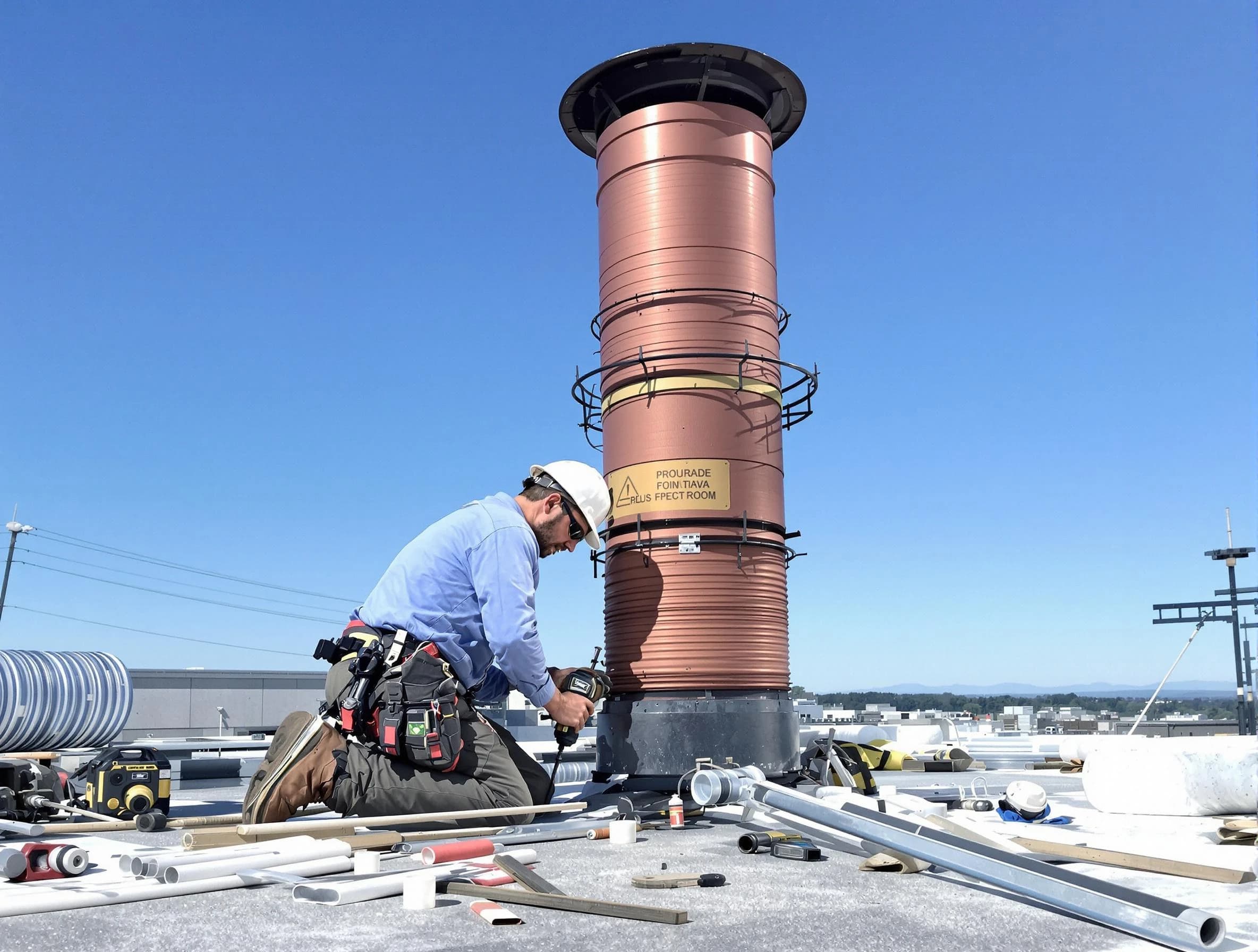 Installed chimney liner by Conyers Chimney Sweep in Conyers, GA