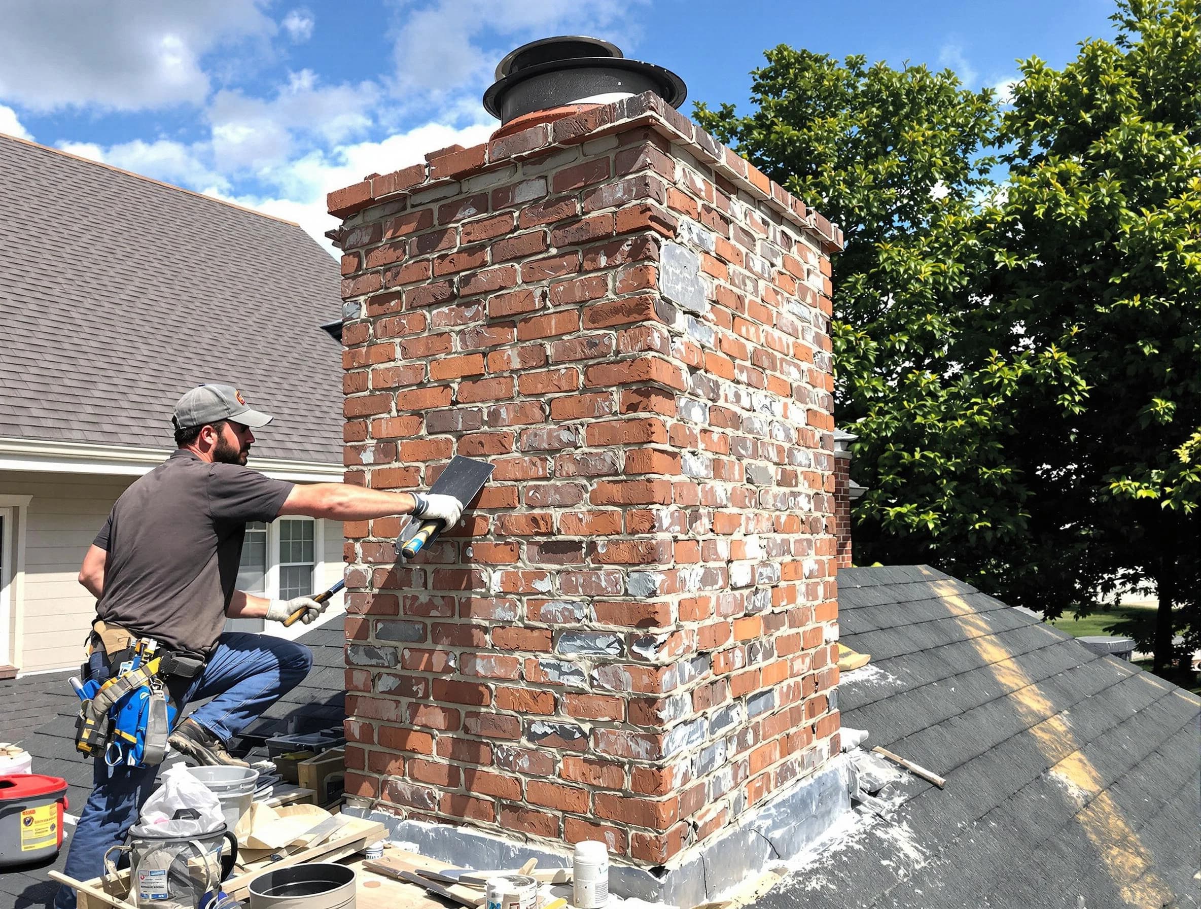 Completed chimney rebuild by Conyers Chimney Sweep in Conyers, GA