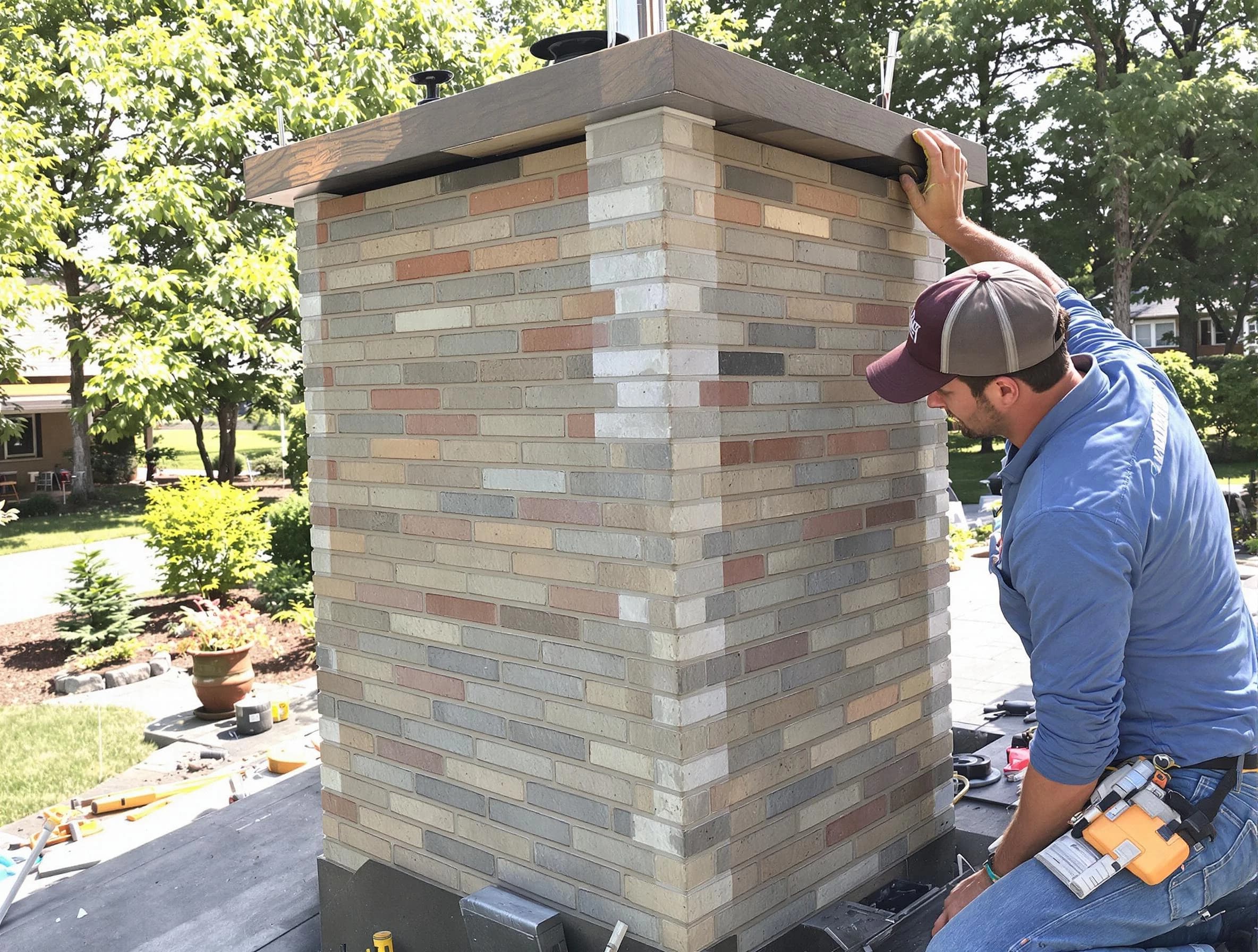 Conyers Chimney Sweep completing a modern chimney remodel in Conyers, GA