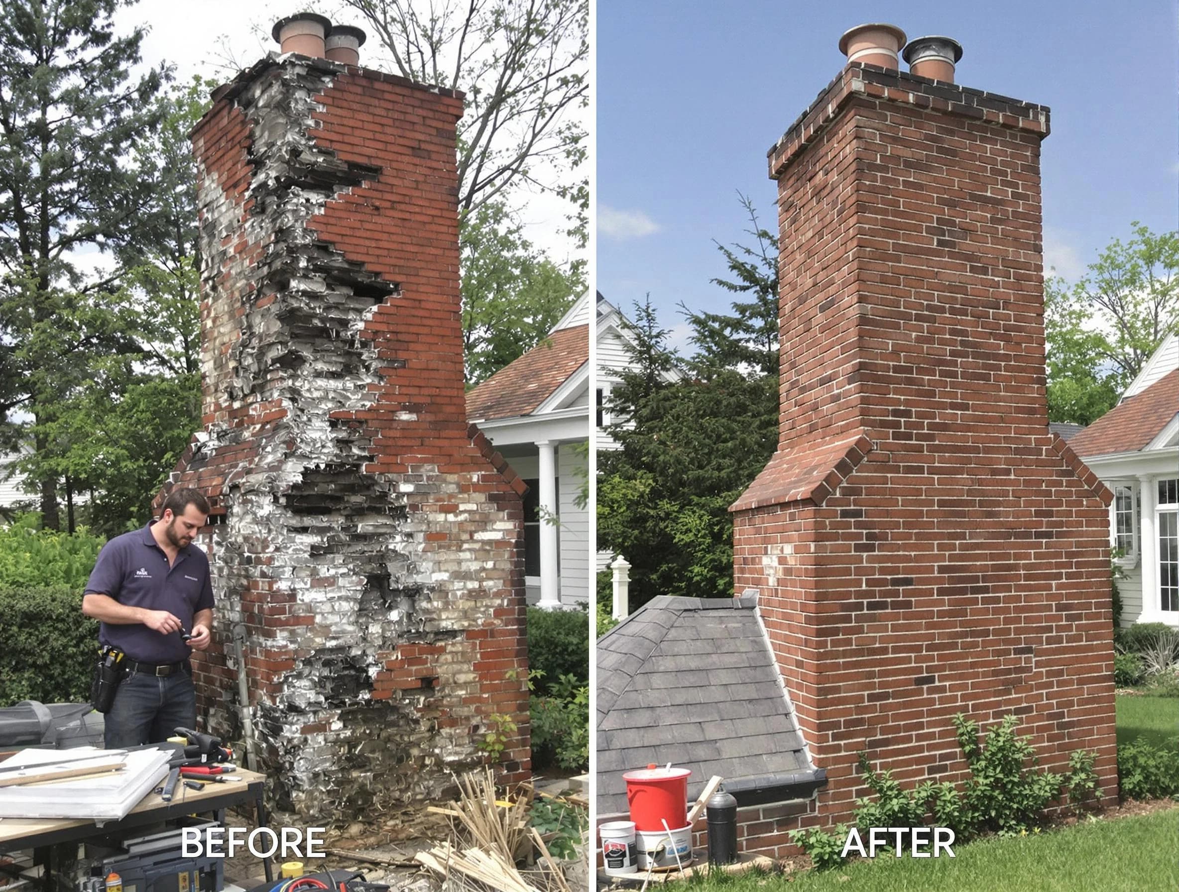Conyers Chimney Sweep performing a full chimney restoration in Conyers, GA