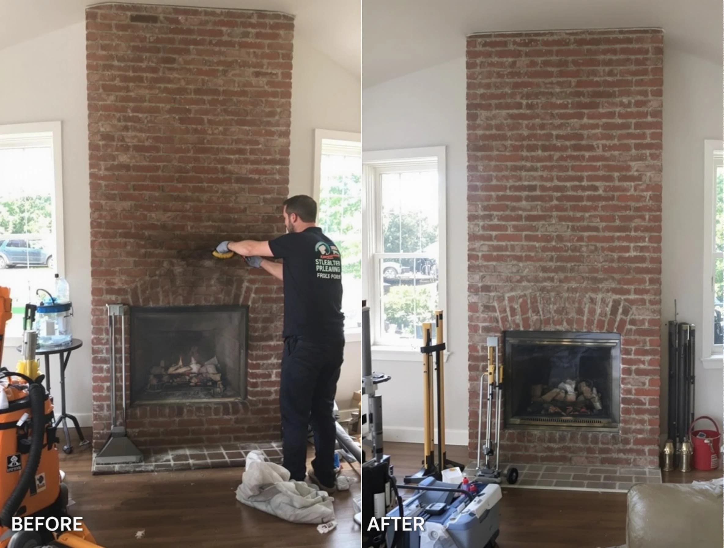 Finished chimney sweeping service by Conyers Chimney Sweep in Conyers, GA
