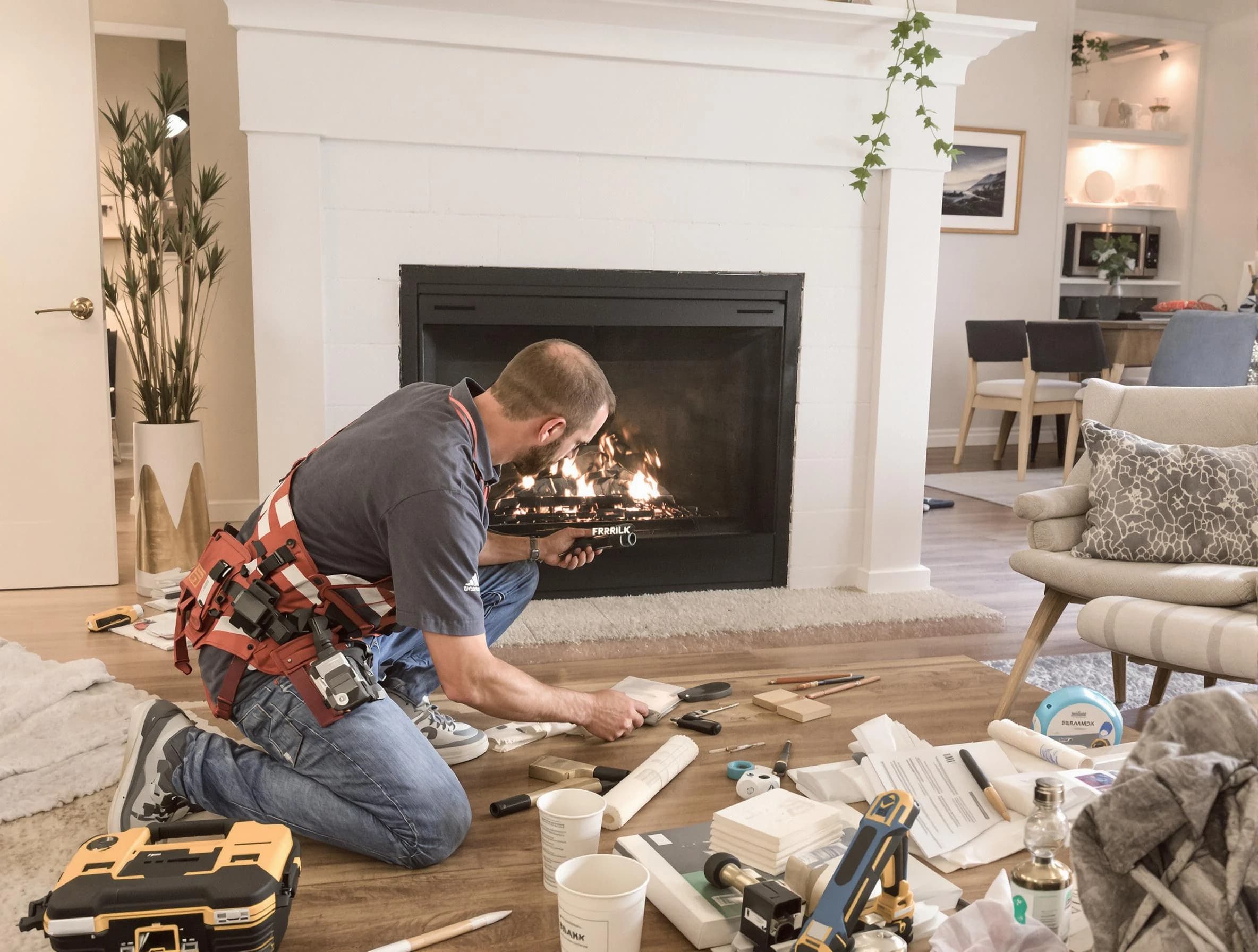 Conyers Chimney Sweep performing fireplace repair in Conyers, GA