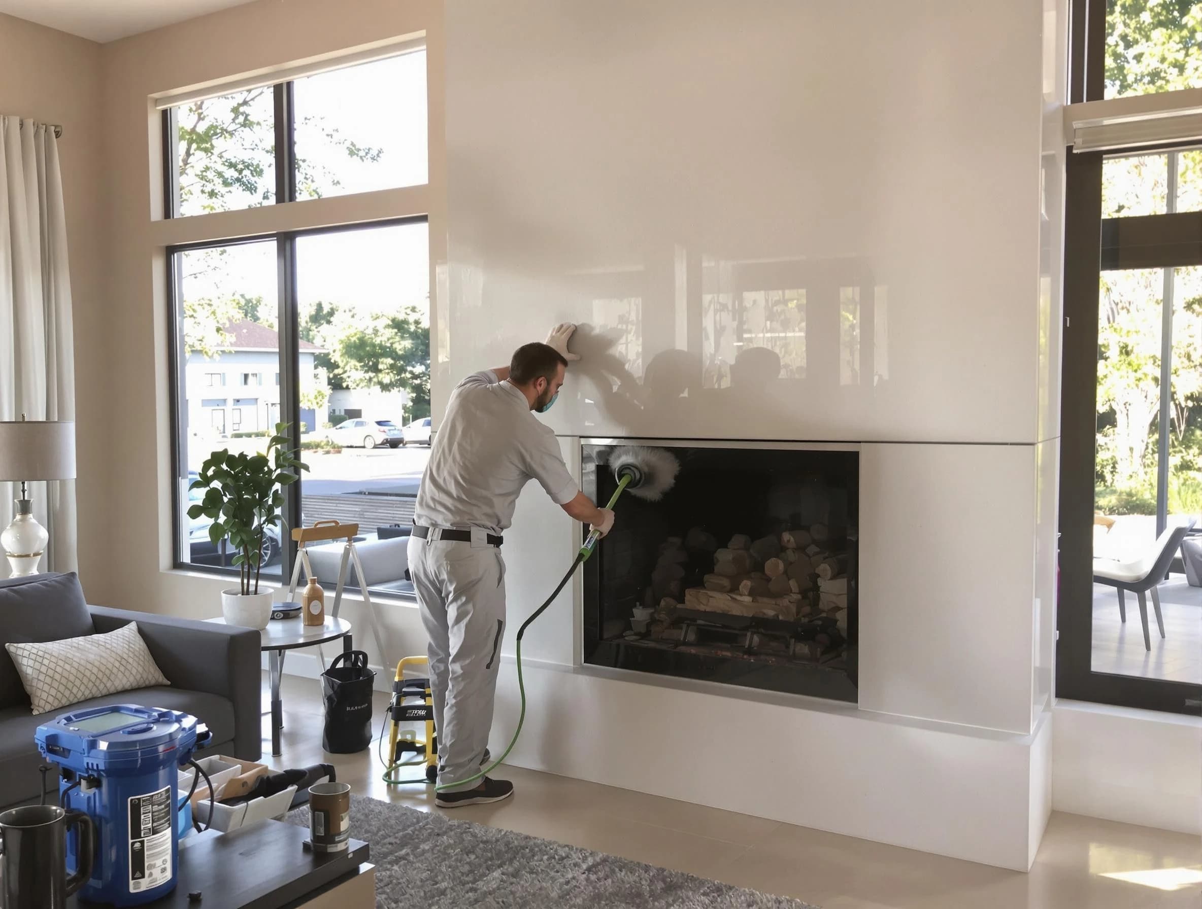 Conyers Chimney Sweep performing thorough soot removal in Conyers, GA