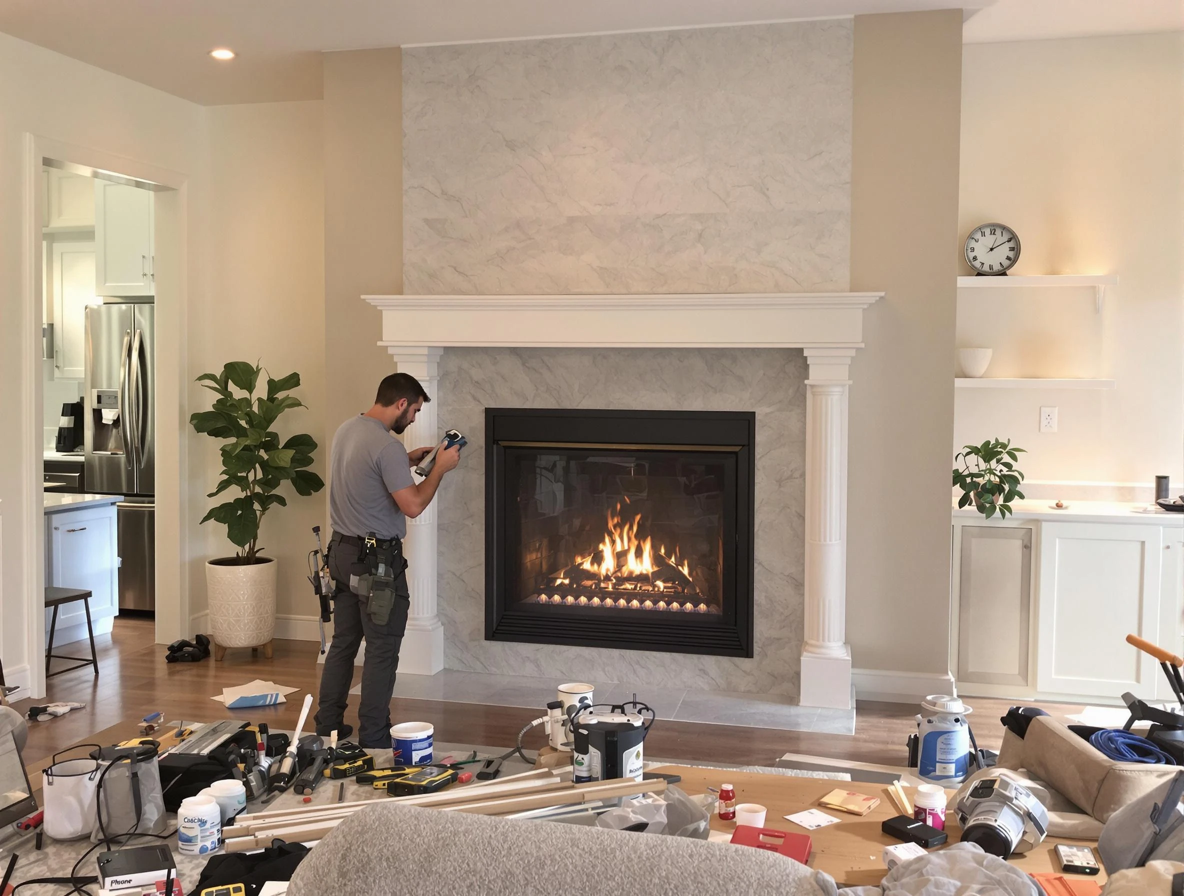 Newly installed fireplace by Conyers Chimney Sweep in Conyers, GA